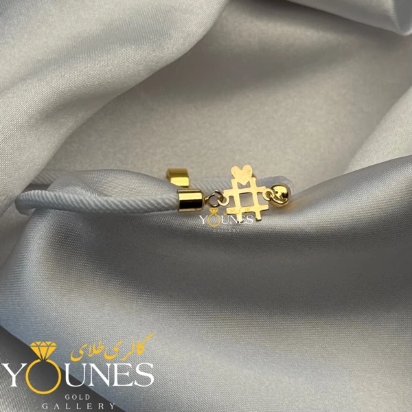 دستبند هشتگ قلب طلا لیزری